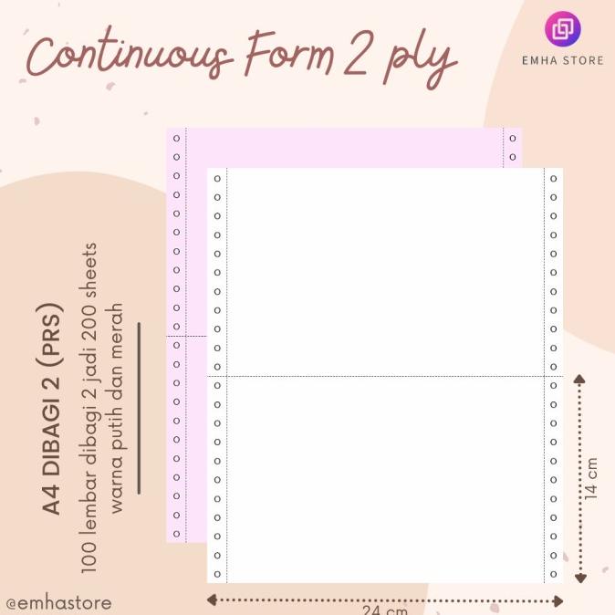 

PROMO Kertas Continuous Form Struk PPOB PLN A4 dibagi 2 2 ply