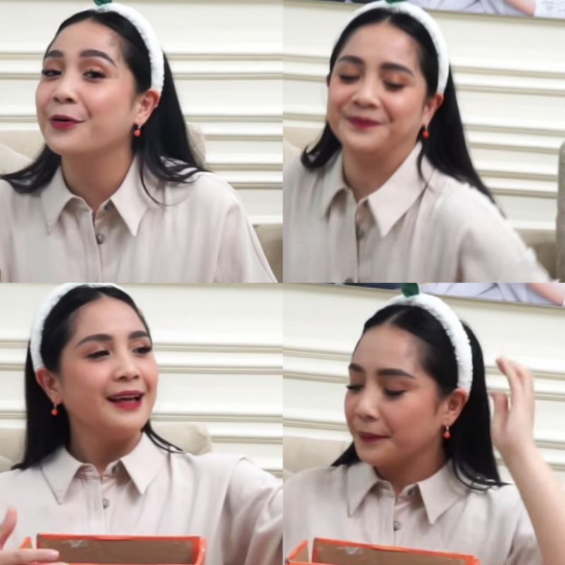 Anting Gigi Mutiara Mungil Delima Merah