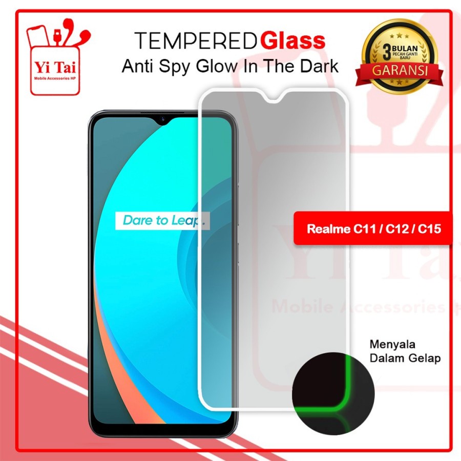 TEMPERED GLASS SPY GLOW IN THE DARK YI TAI - REALME C11/C12/C15 - GA