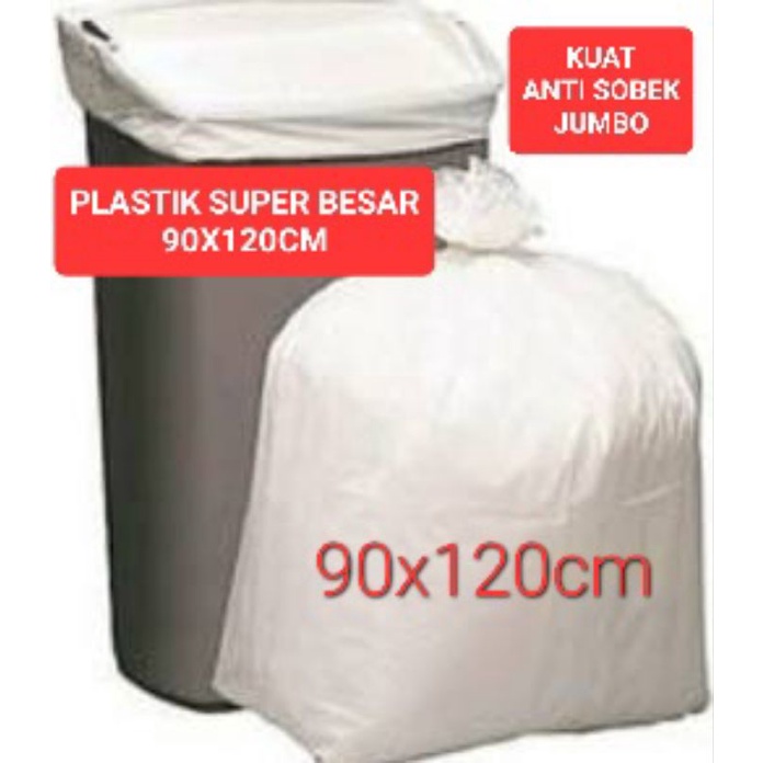 Plastik Sampah Putih Susu 90x120cm | Plastik Jumbo Bentuk Kantong Super Besar 90cmx120cm