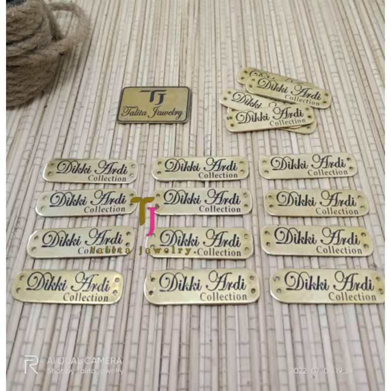 label baju, label plat hijab logam