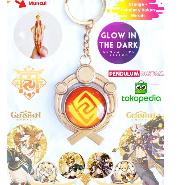 Gantungan kunci Vision Genshin Impact keychain ELECTRO Inazuma Premium - Geo Inazuma