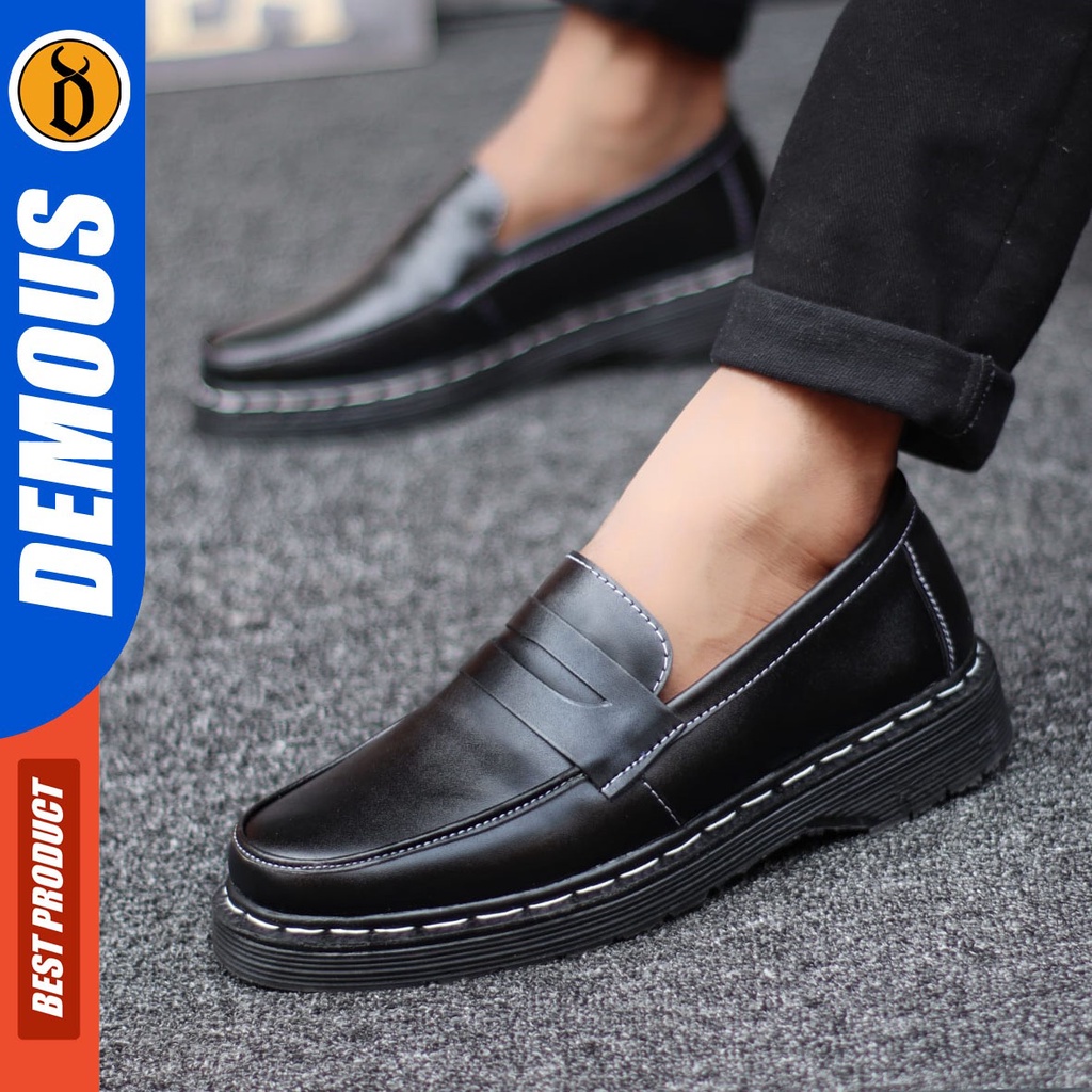 DEMOUS Malmsteen - Sepatu Formal Pantofel Docmart Low Boots Kerja Pria