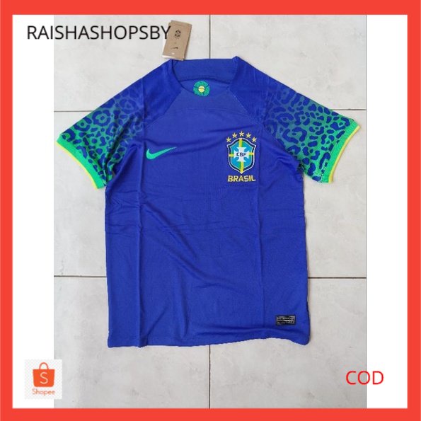 Kaos bola JERSEY BOLA BRAZIL AWAY PIALA DUNIA 2022 GRADE ORI