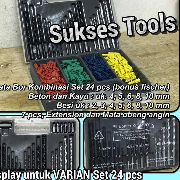 Mata Bor Set 9pcs ( Mata Bor Besi, Beton dan Kayu ) - Set 24 pcs