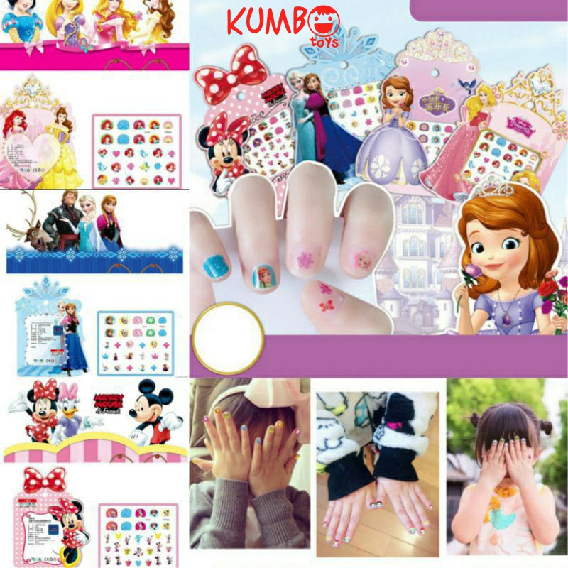 Stiker Kuku Anak Perempuan Karakter Sticker Nail Art Motif Princess Disney