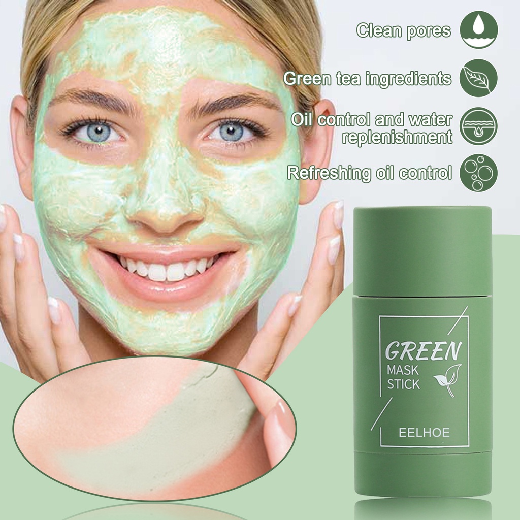 Green Tea Mask Cleansing Clay Stick Masker wajah Masker Pembersih komedo/Cleansing Mask