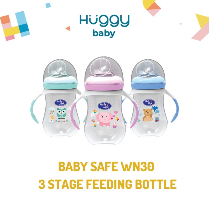 Dot Baby Safe Wn30 3 Stage Feeding Bottle Handle Spout Training Cup Botol
