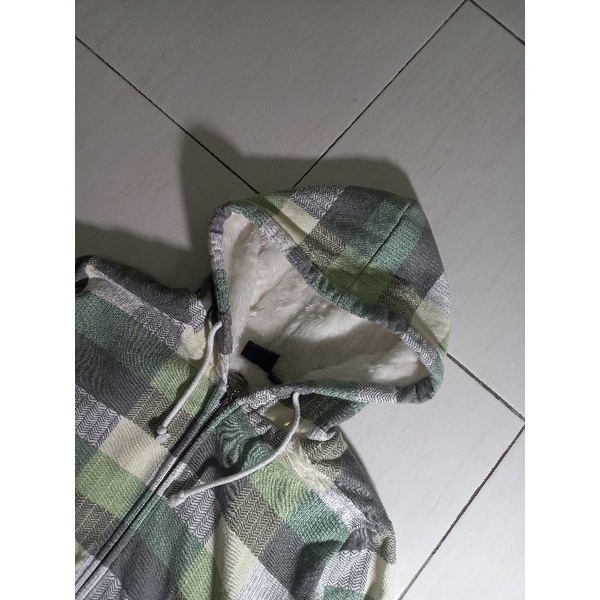 Hoodie Volcom Rare full sherpa dalam lembut Embos Hangat