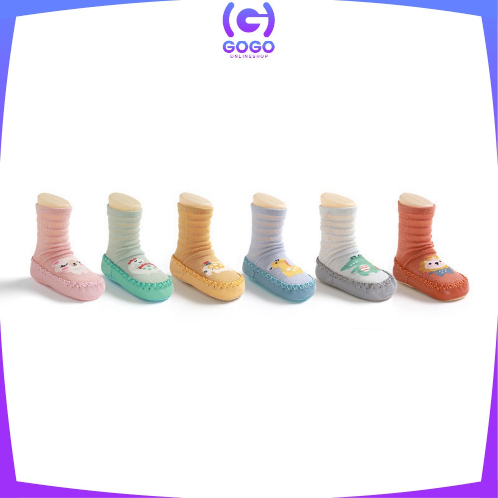 GOGO-P93 Kaos Kaki Bayi Prewalker Anti Slip Baby Socks Shoes Sepatu Bayi Prewalker Motif Lucu Antislip