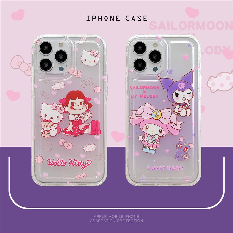 Hard Case Silikon Transparan Frame Kotak Shockproof Cover IPhone 11 14 13 12 Pro Max