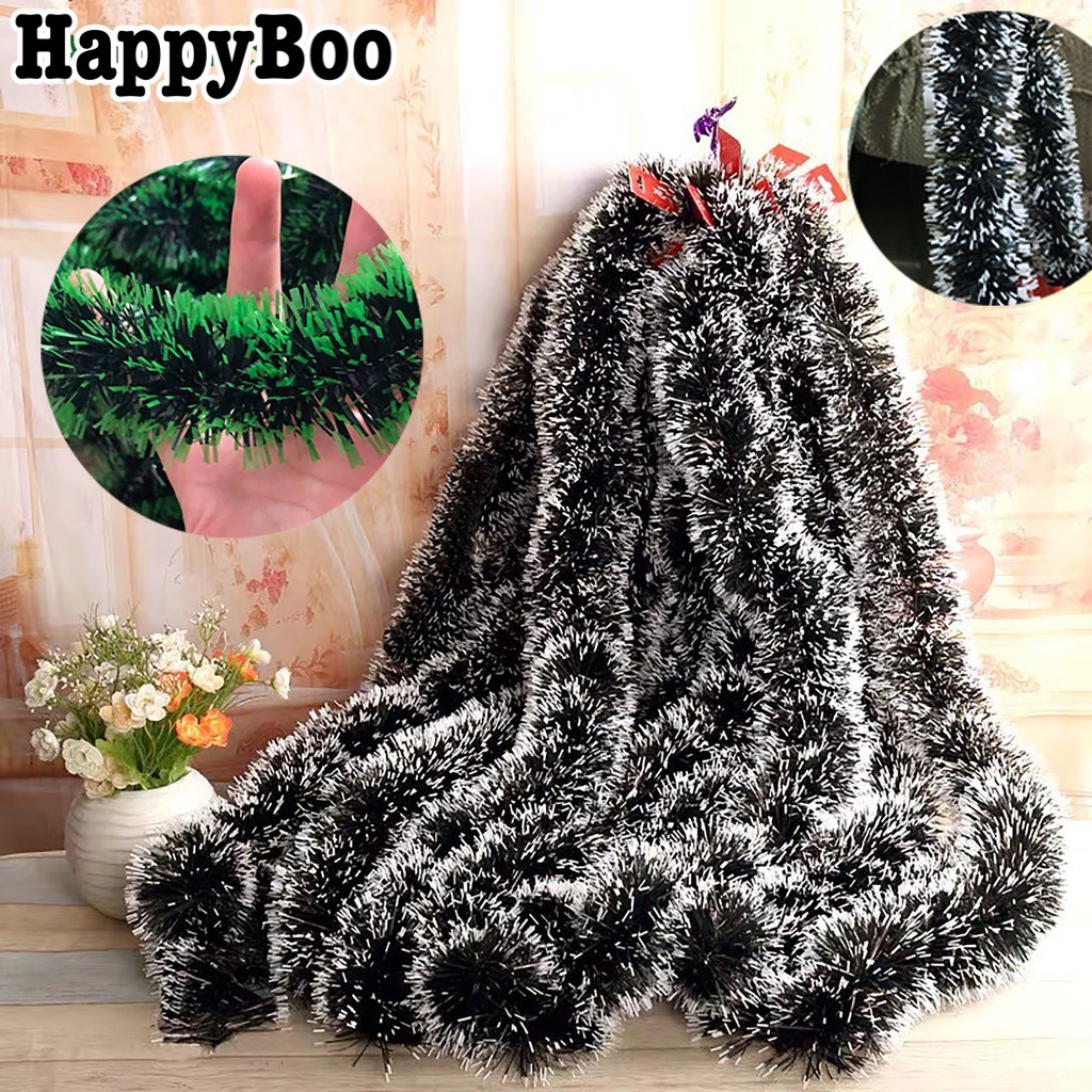 slinger daun rumput / slinger natal / slinger tinsel snow hijau daun 2 meter / dekorasi pesta