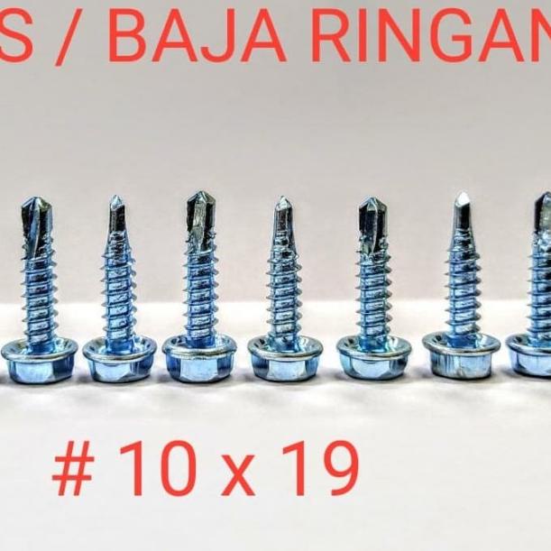 Roofing Baja ringan Skrup Baja ringan 10x19 Isi 1000pcs