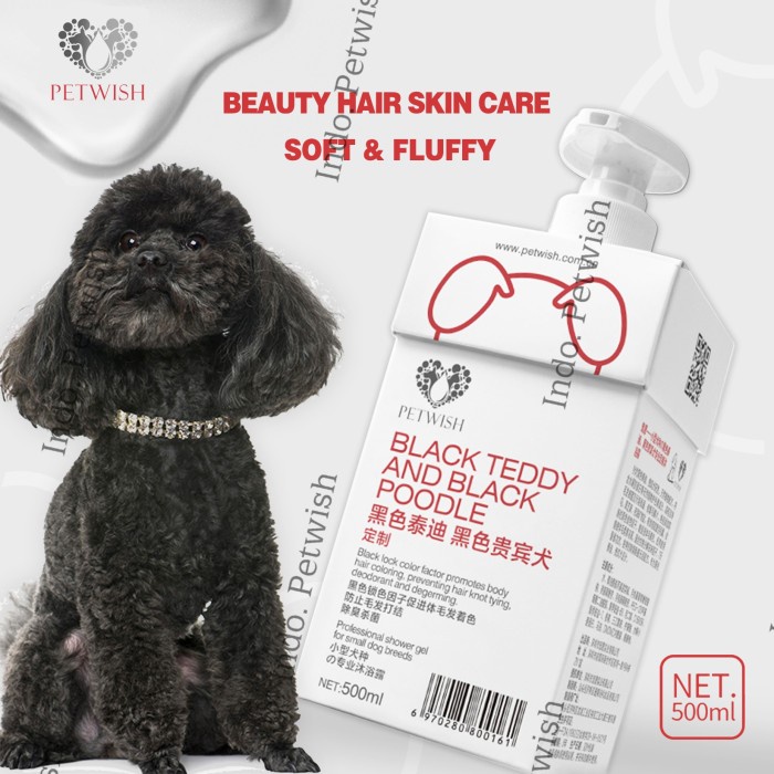 Petwish Shampo Anjing 500Ml - Black Teddy & Black Poodle - Dog Shampoo