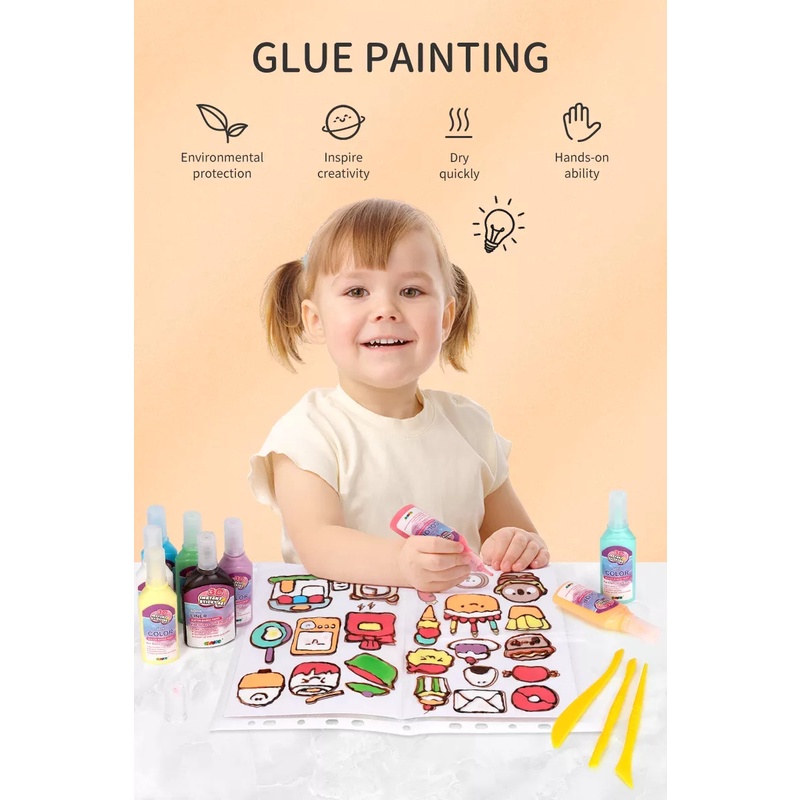 3D Instant Sticky Art Paint Art Kit Painting Stickers Catcher Craft Toddlers Kids - Mainan EDUKASI Melukis 3D Anak