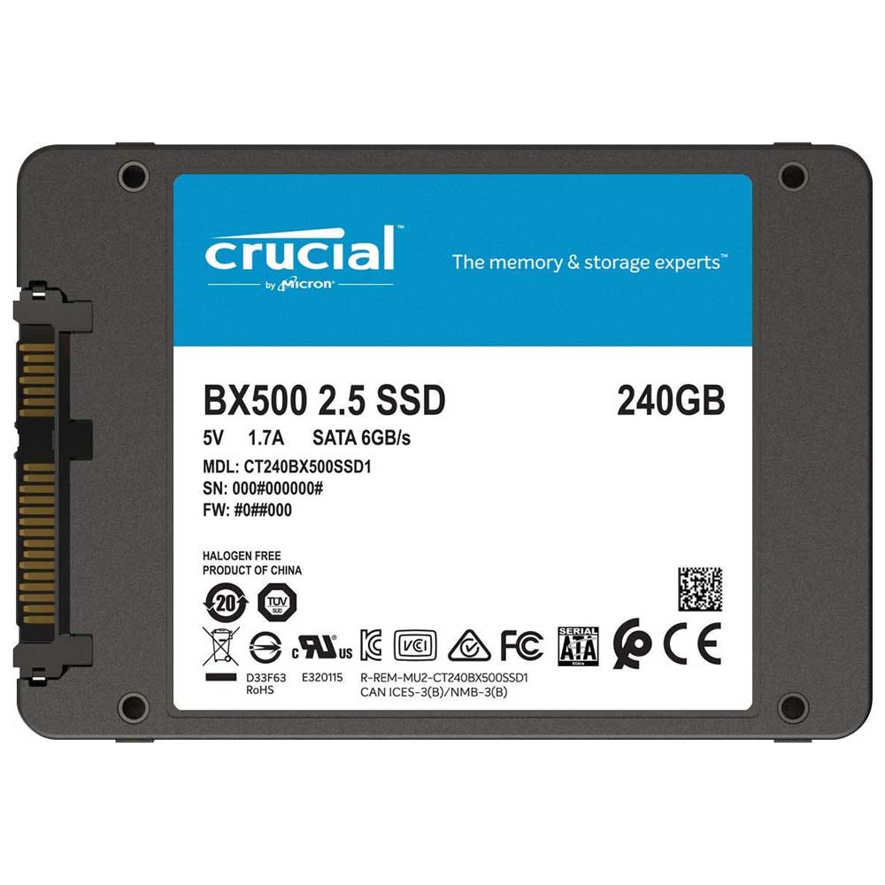 Crucial BX500 Internal SSD SATA 2.5 6GB/s 240GB - CT240BX500SSD1 - Black