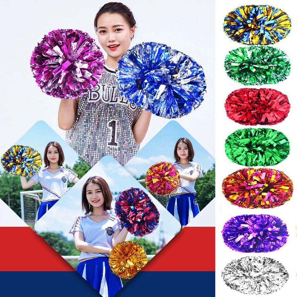 Suyo 1pc Cheerleader Pompom Lomba Konser Bunga Pegangan Lubang Ganda Penghias Pesta Tari