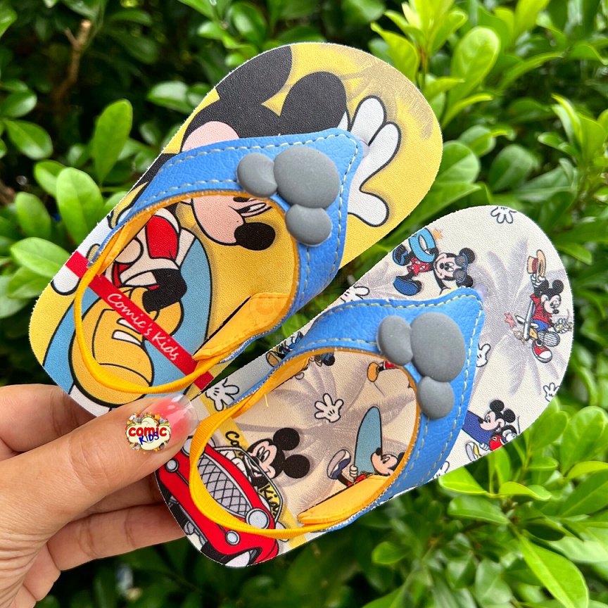 Sandal Jepit Anak Laki Laki Sendal Japit Bayi Cowok Flipflop Mickey Mouse Baby Kids Slippers Sandal Balita Sepatu Sandal Tali COMICKIDS - Tropical Mickey