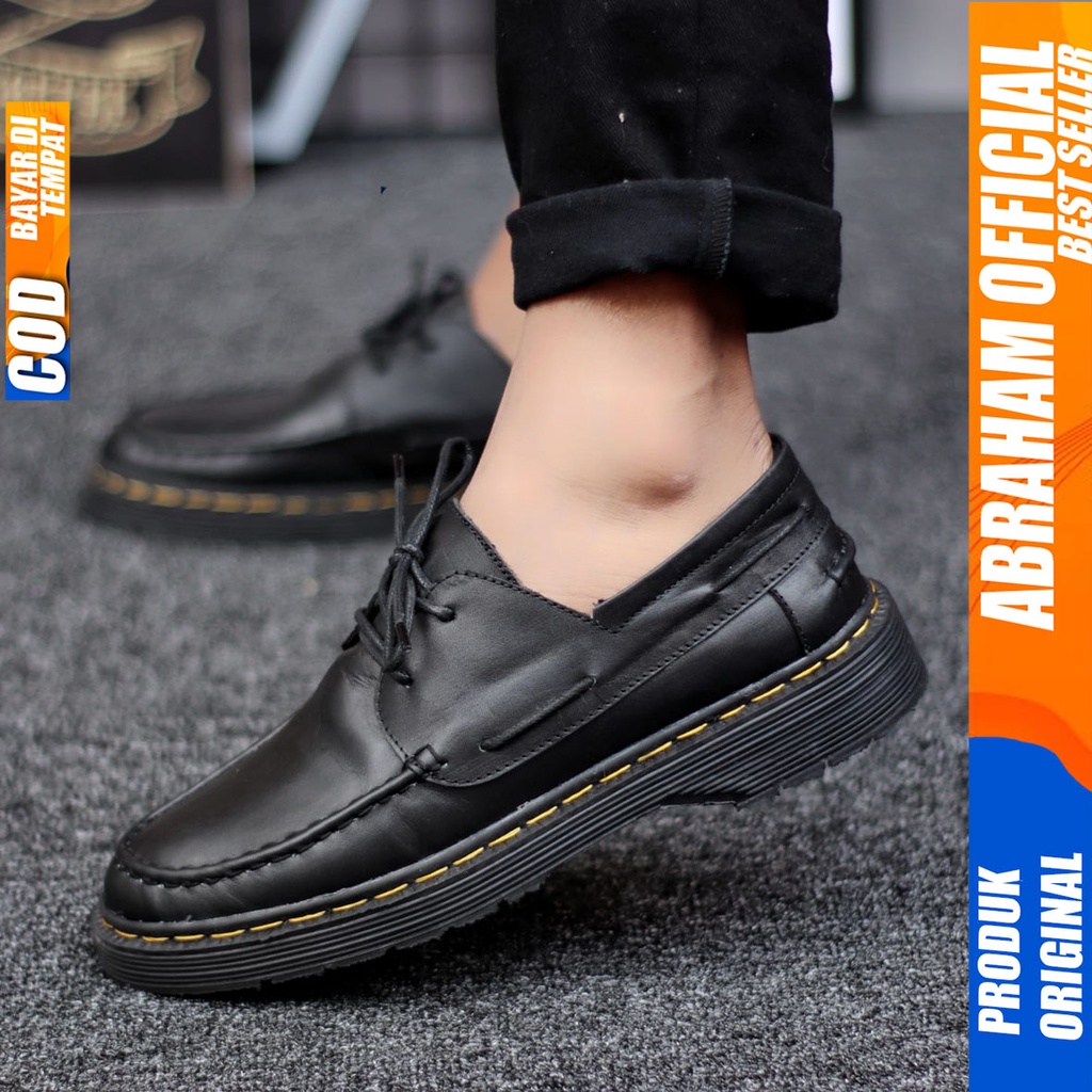 ABRAHAM Sepatu Pantofel Kerja Formal Docmart Hitam Pria