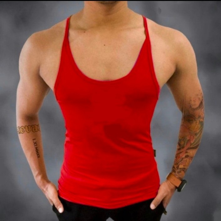 { BISA COD } KAOS singlet PRIA tali kecil polos keren gym fitness