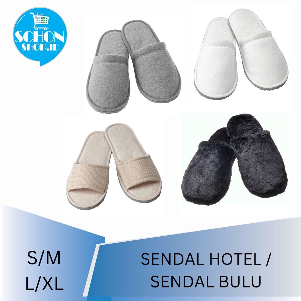 Slipper Sendal Rumah Sendal Kamar Sendal Hotel Bulu Halus Wanita