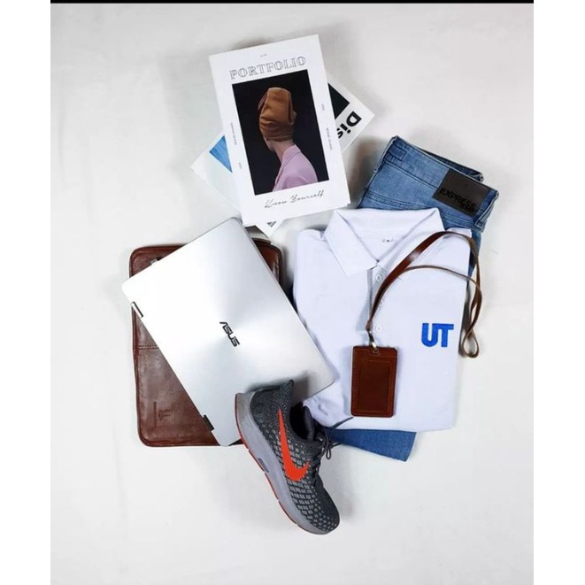 Kaos Polo Lengan Panjang Putih Universitas Terbuka Pria/Wanita