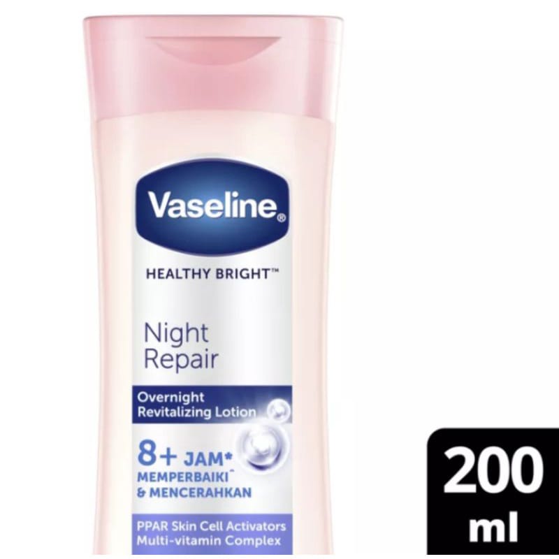 VASELINE LOTION HEALTHY BRIGHT NIGHT REPAIR 200ML - SUNBLOCK BADAN