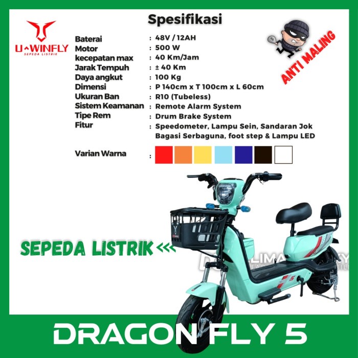 SEPEDA LISTRIK UWINFLY - DRAGONFLY 5