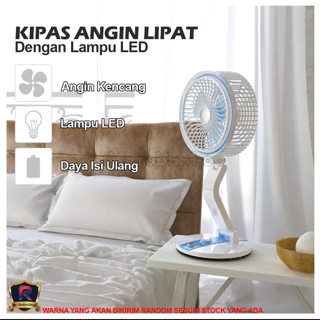 Lampu Meja Belajar Arsitek / Desk Lamp &amp; Kipas lipat + lampu belajar LED Recharge bisa di charge ulang