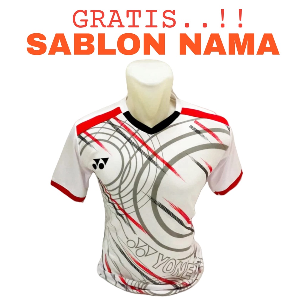( FREE SABLON NAMA ) Baju atasan olaharaga dewasa kaos badminton bulutangkis voli tenis meja sepak bola futsal motif terbaru
