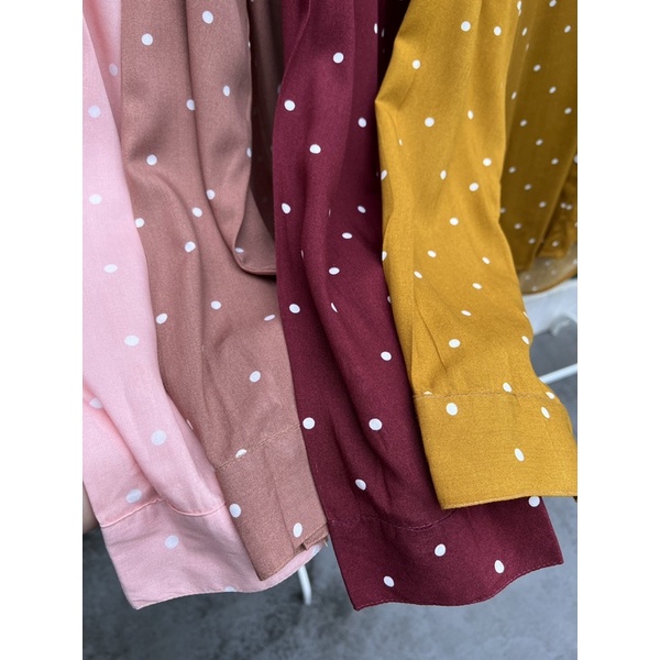 READYBASIC - KEMEJA BASIC POLKADOT BAHAN KATUN RAYON ADEM