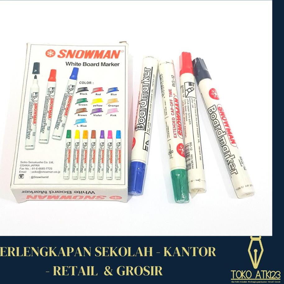

❁ Spidol Whiteboard / Boardmarker / Spidol Papan Tulis Snowman BG-12 ワ