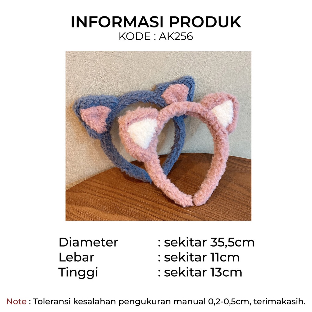 BANDO KOREA PEREMPUAN DEWASA BAHAN BULU TEBAL BENTUK TELINGA HEWAN LUCU AK256