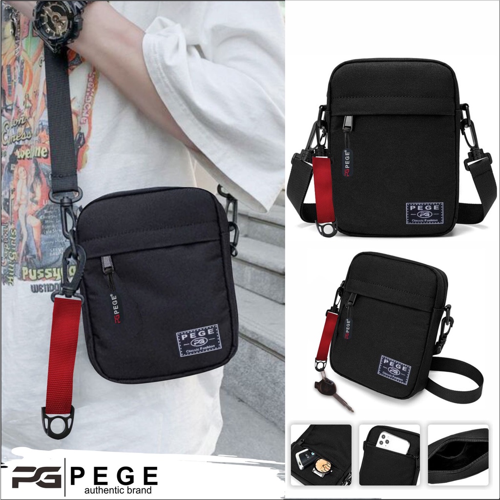 Tas Selempang Keren PEGE Untuk Pria Slempang Bahu Polos  - PG 8945