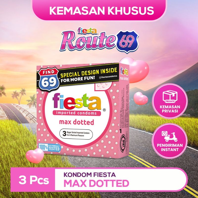 Kondom Fiesta Max Dotted isi 3 pcs Bergerigi Gerigi Terbaik