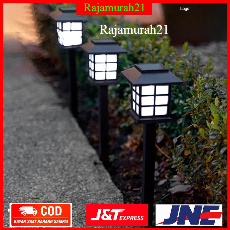 Lampu Taman Solar Panel Garden Decoration Ground Plug Cool White Light - EM320 - Black - 7RLL5MBK