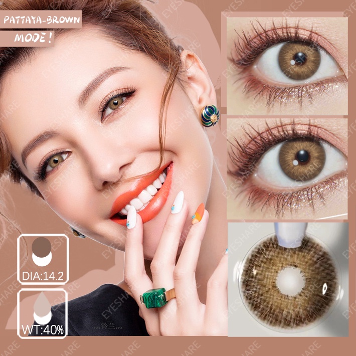 PATTAYA GREY Coloured Big Eye Soft Contact Lens Yearly use Korean Eyes 【COD &amp; ready stock】-1.00 s/d -6.00 Minus Softlens