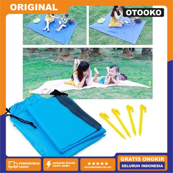 Tikar piknik Lipat Waterproof Portable Karpet Camping picnic 018-20 - Biru