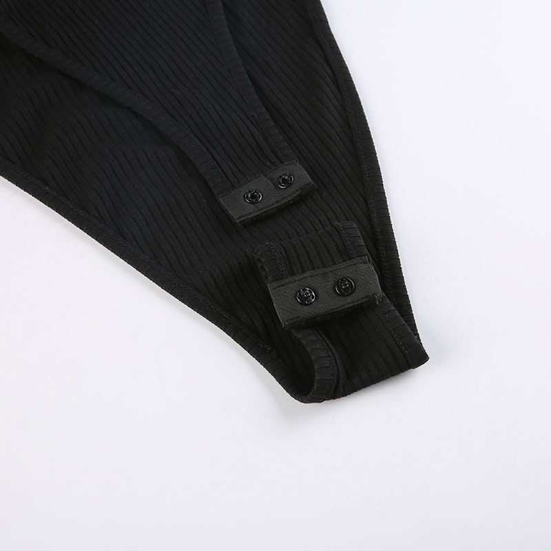 Red Rapcopter Eropa dan Amerika Sexy Mesh Chain Sling Bodysuit Wanita + Lengan Knit Slim Hot Girl Top Trendy