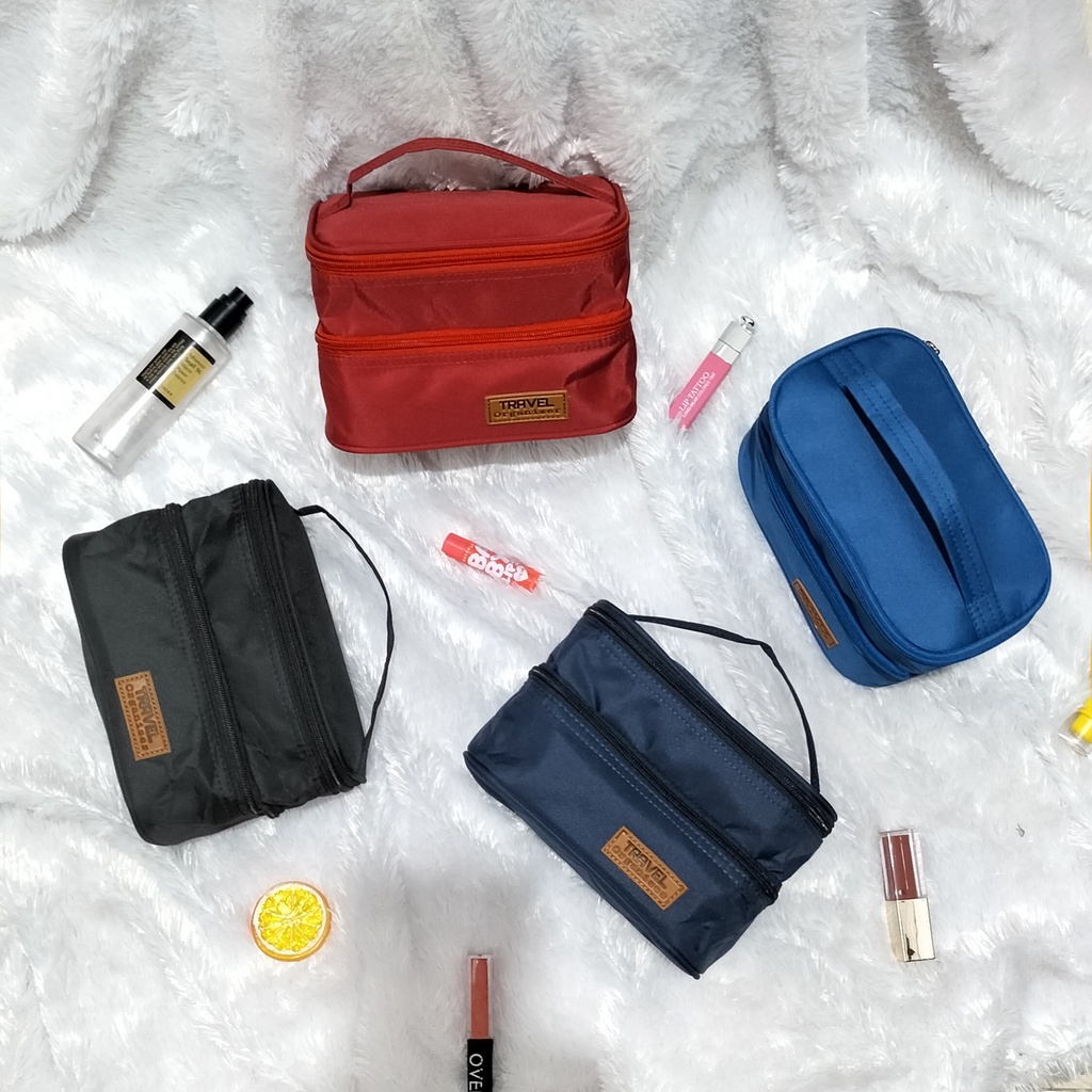 Pouch Make Up Polos Murah Tempat penyimpan Alat Rias Susun Tas Kosmetik Waterproof Tempat Alat Rias