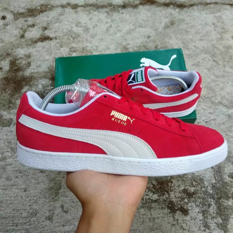 SEPATU PUMA SUEDE CLASSIC RED/WHITE ORIGINAL