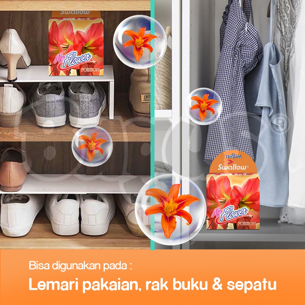 Ktmstore Kamper baju kapur barus pakaian anti jamur Swallow My Flower Poisson