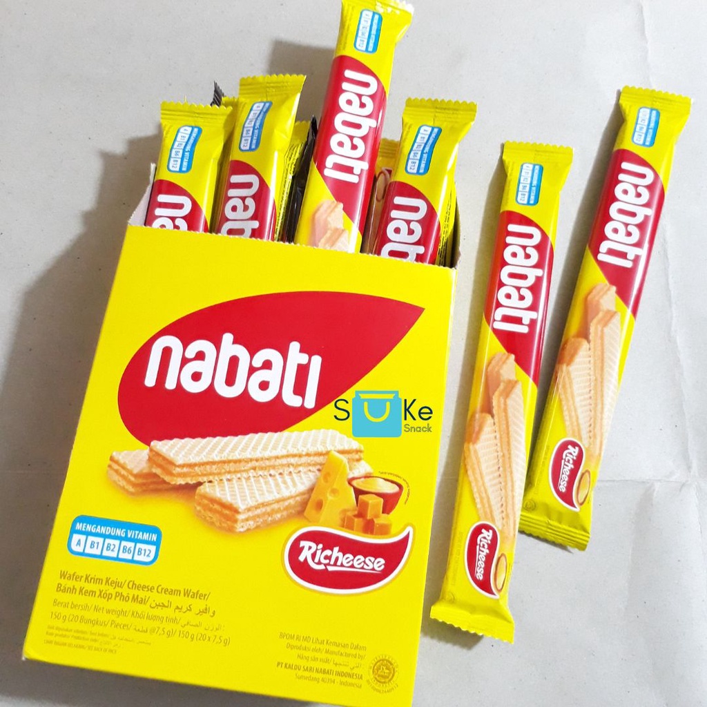 

Nabati Wafer 8gr Rasa Keju dan Coklat