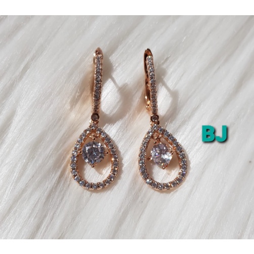 ANTING JEPIT  MODEL TETES AIR FULL PERMATA/ ANTING TITANIUM/ AKSESORIS WANITA KOREA