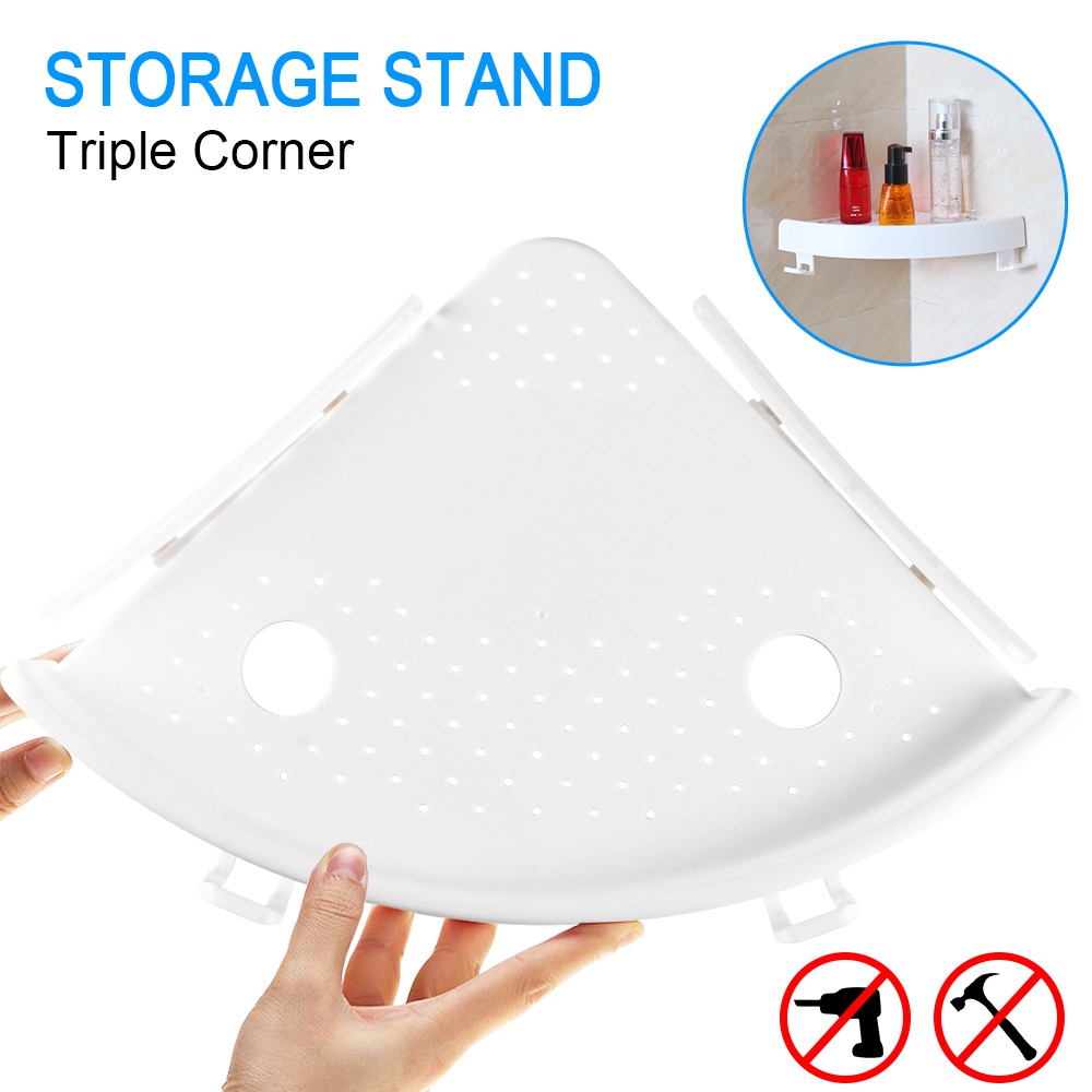 Rak Gantungan Sudut Dinding Kamar Mandi Dapur  Multifungsi Corner Shelf - 7RHZ4EWH