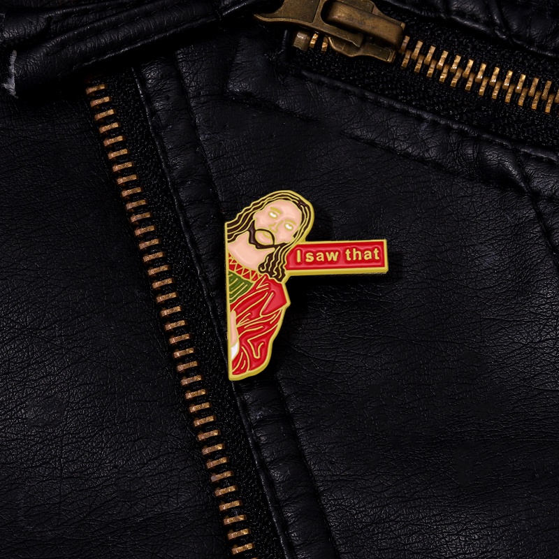 Bros Pin Enamel Desain Kartun I Saw That Jesus Untuk Anak