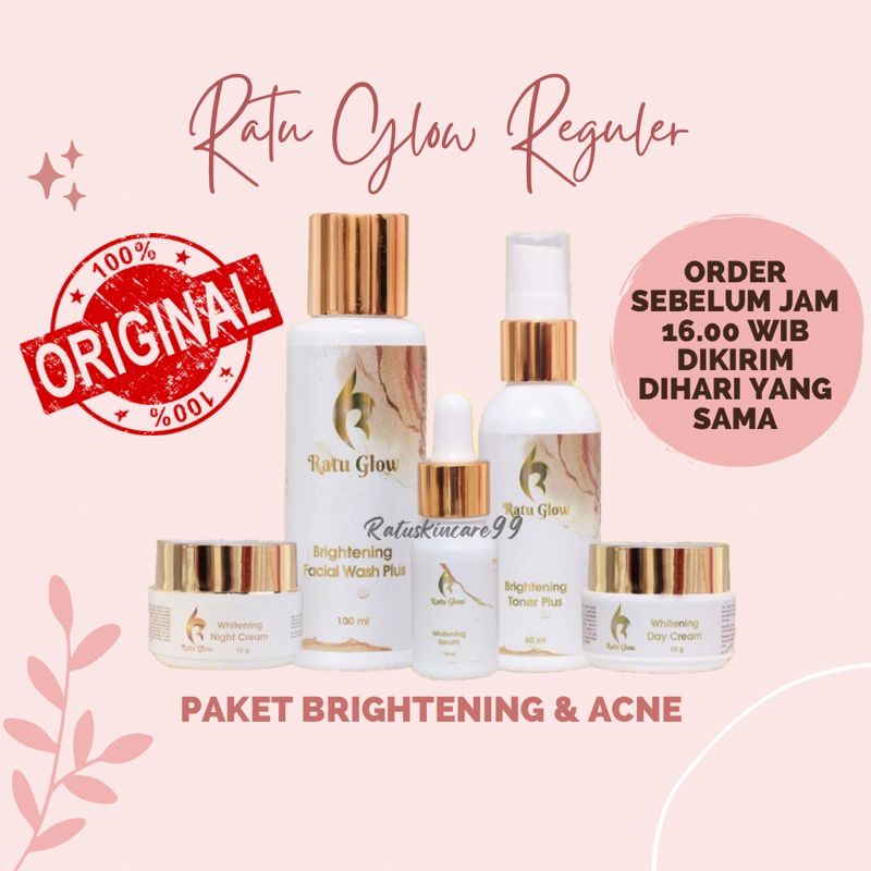 RATU GLOW SKINCARE ORIGINAL BPOM/PAKET BRIGTENING & ACNE ORIGINAL
