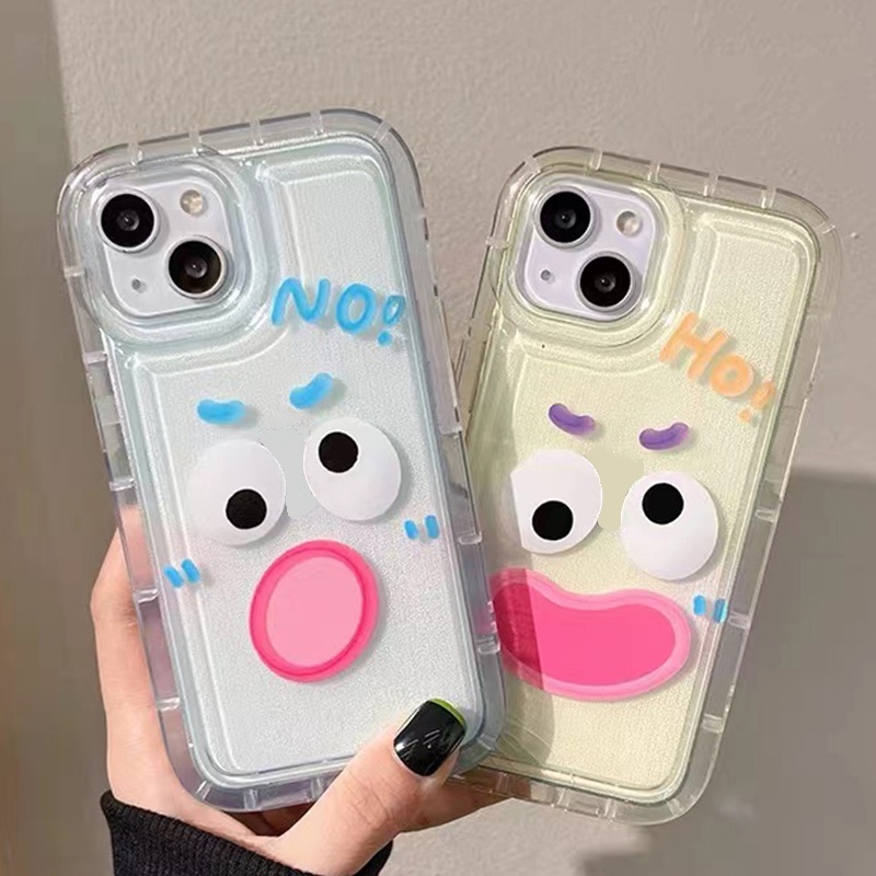 Soft Case Silikon TPU Transparan Motif Wajah Lucu Untuk IPhone 14 11 13 12 Pro XS Max 6 6S 7 8 Plus X XR
