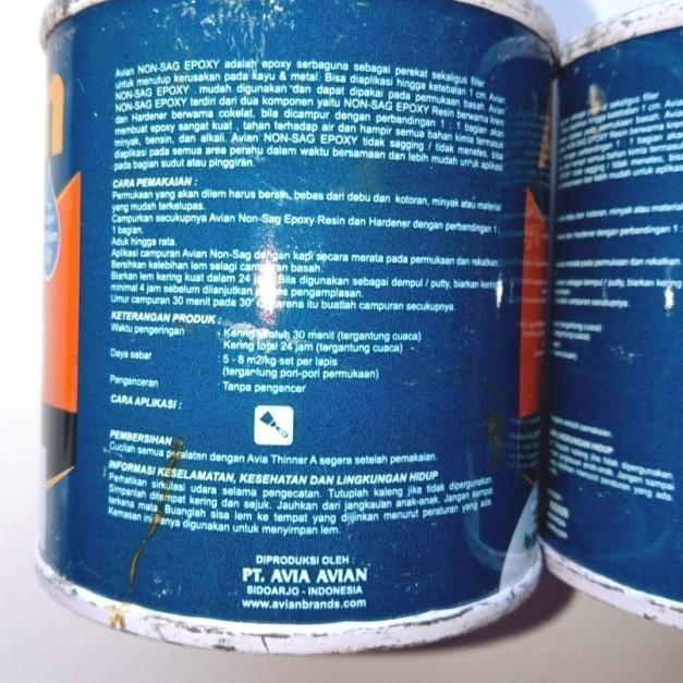 

Lem Epoxy NON SAG Avian 2 komponen 800gr perset khusus untuk Kapal