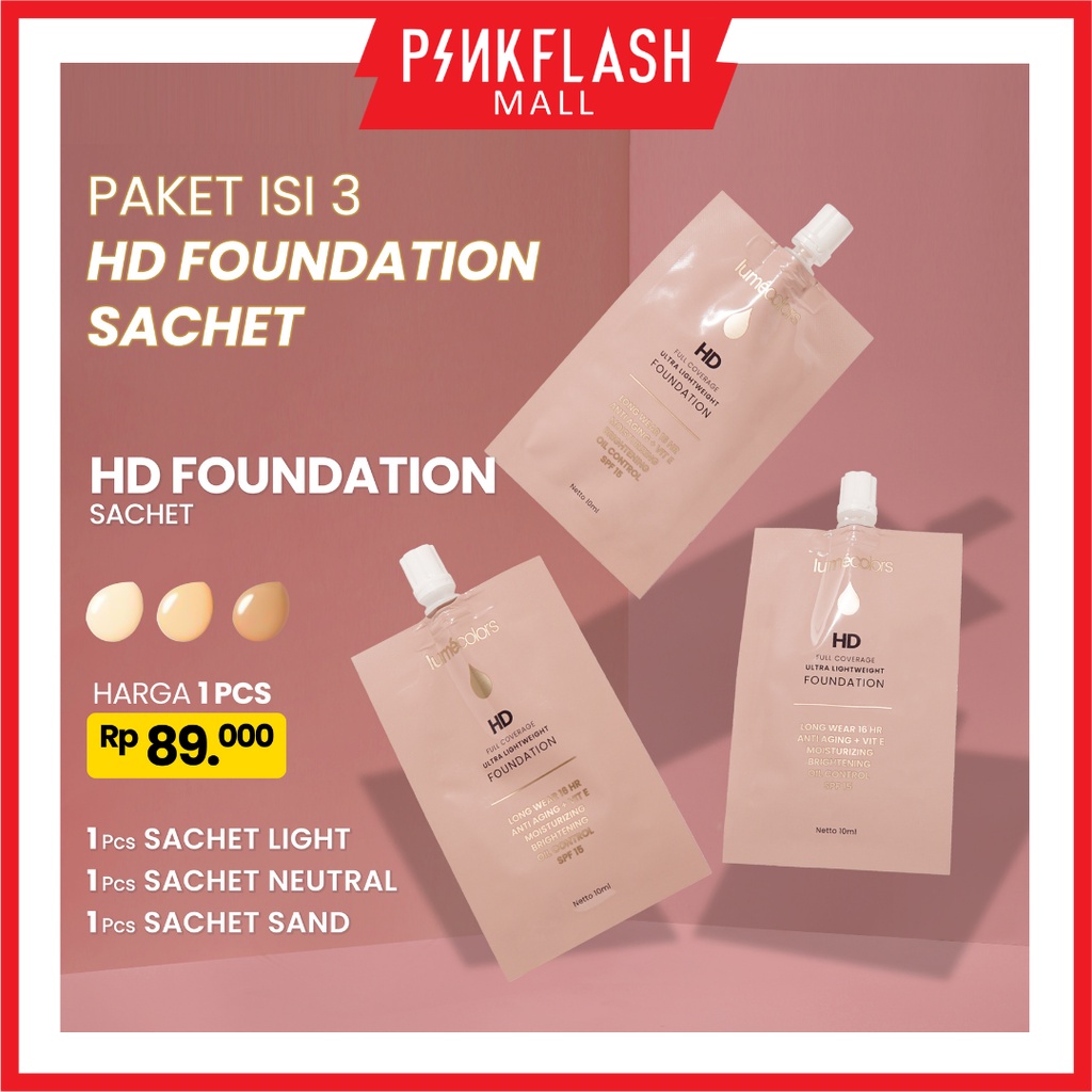 Lumecolors Paket 3 Foundation Sachet COD BPOM